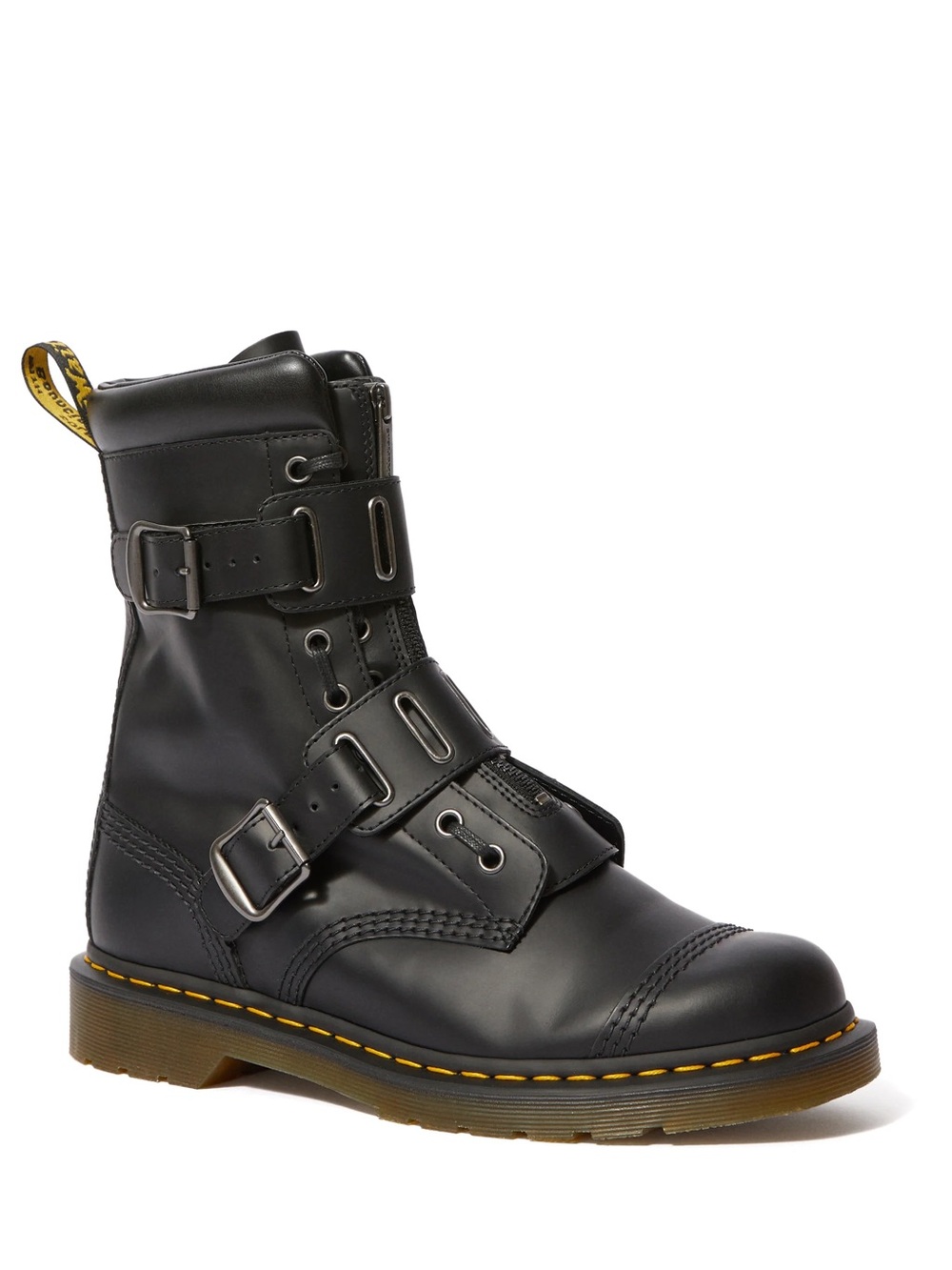 Dr. Martens 1490 Quynn Black Leather Buckle Boots Men’s 7 Women’s 8
